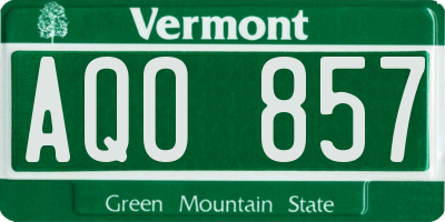 VT license plate AQO857