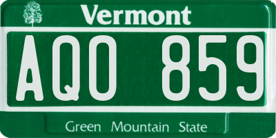 VT license plate AQO859