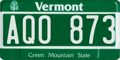 VT license plate AQO873