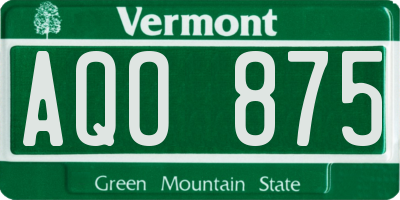VT license plate AQO875