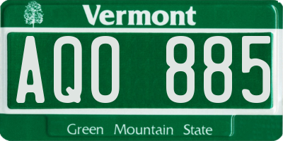 VT license plate AQO885