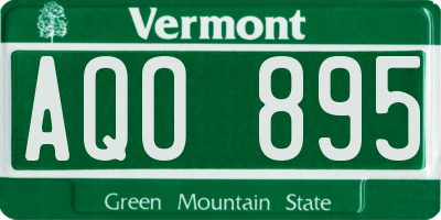 VT license plate AQO895
