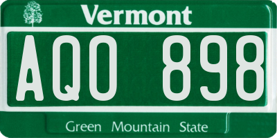 VT license plate AQO898