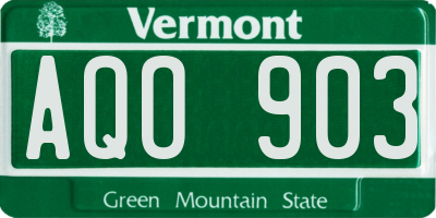 VT license plate AQO903