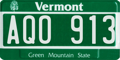 VT license plate AQO913