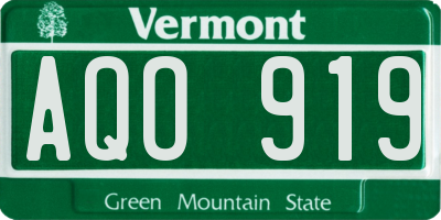VT license plate AQO919