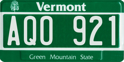VT license plate AQO921