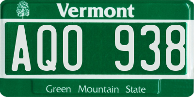 VT license plate AQO938