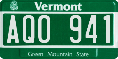 VT license plate AQO941