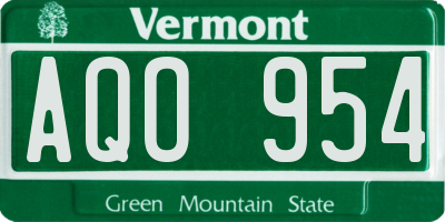 VT license plate AQO954