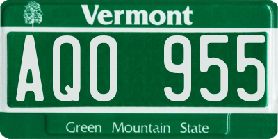 VT license plate AQO955