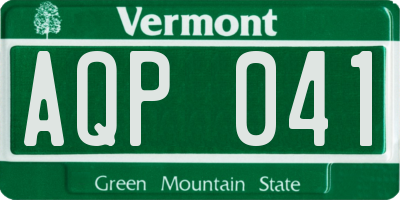 VT license plate AQP041