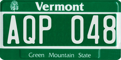 VT license plate AQP048