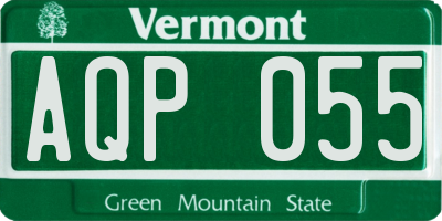 VT license plate AQP055