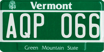 VT license plate AQP066