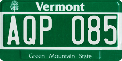 VT license plate AQP085