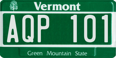 VT license plate AQP101