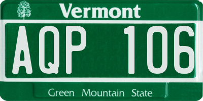 VT license plate AQP106