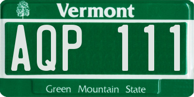 VT license plate AQP111
