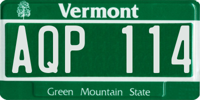 VT license plate AQP114