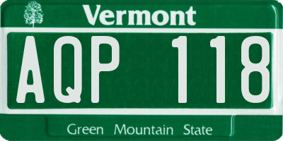 VT license plate AQP118