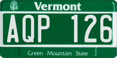 VT license plate AQP126