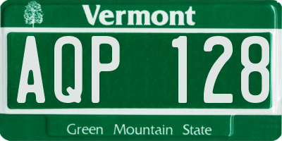 VT license plate AQP128