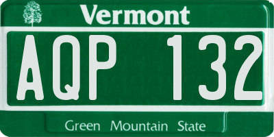 VT license plate AQP132