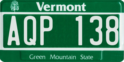 VT license plate AQP138