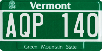 VT license plate AQP140