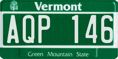 VT license plate AQP146