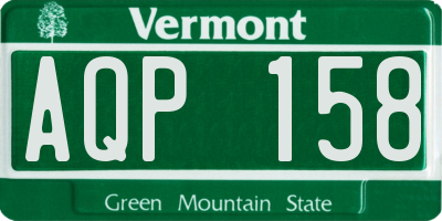 VT license plate AQP158