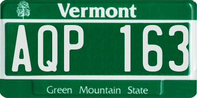 VT license plate AQP163