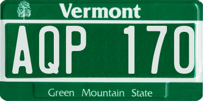 VT license plate AQP170