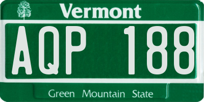 VT license plate AQP188