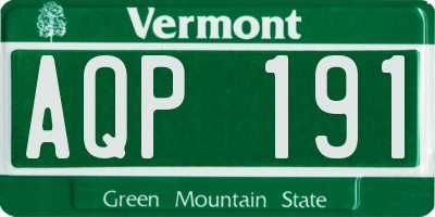 VT license plate AQP191