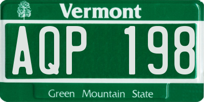 VT license plate AQP198