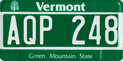 VT license plate AQP248
