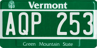 VT license plate AQP253