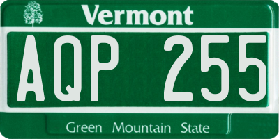 VT license plate AQP255