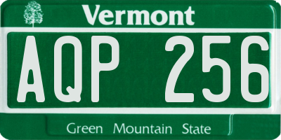 VT license plate AQP256