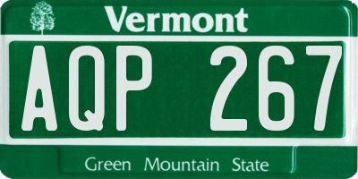 VT license plate AQP267