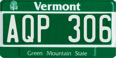 VT license plate AQP306