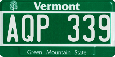 VT license plate AQP339