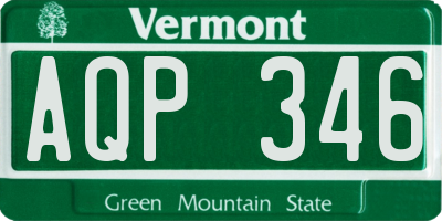 VT license plate AQP346