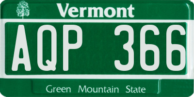 VT license plate AQP366