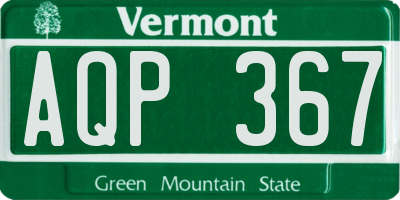 VT license plate AQP367