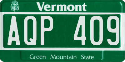 VT license plate AQP409