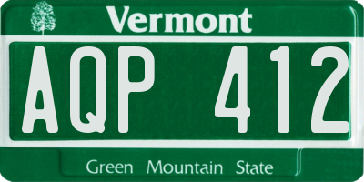 VT license plate AQP412