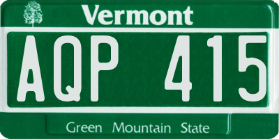 VT license plate AQP415